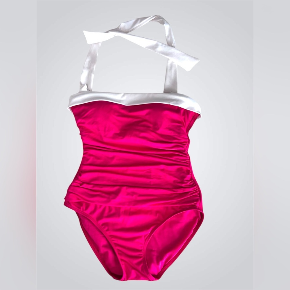 Ralph Lauren Pink and White Women Swimwear Sz. 4